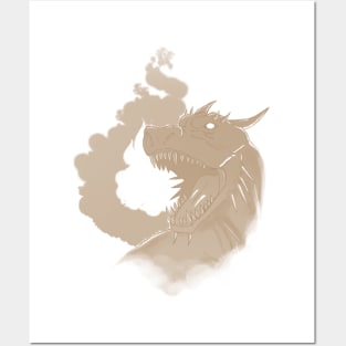 Dragon and Flame-Brown Version Posters and Art